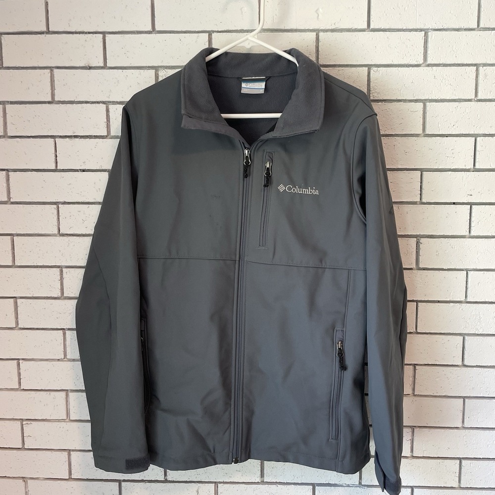 Columbia Mens Medium Ascender Softshell Jacket Grey Flawed